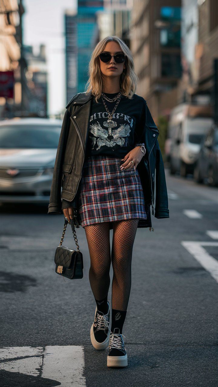 Rock chick outfit look ideas