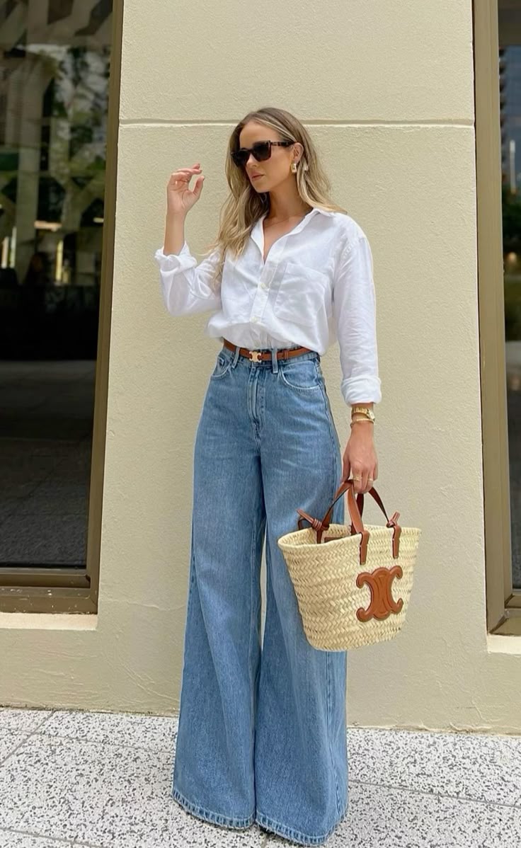 white shirt and jeans