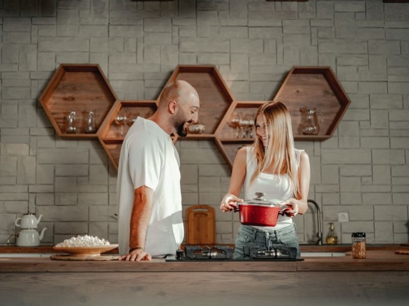 cooking his favourite meal together