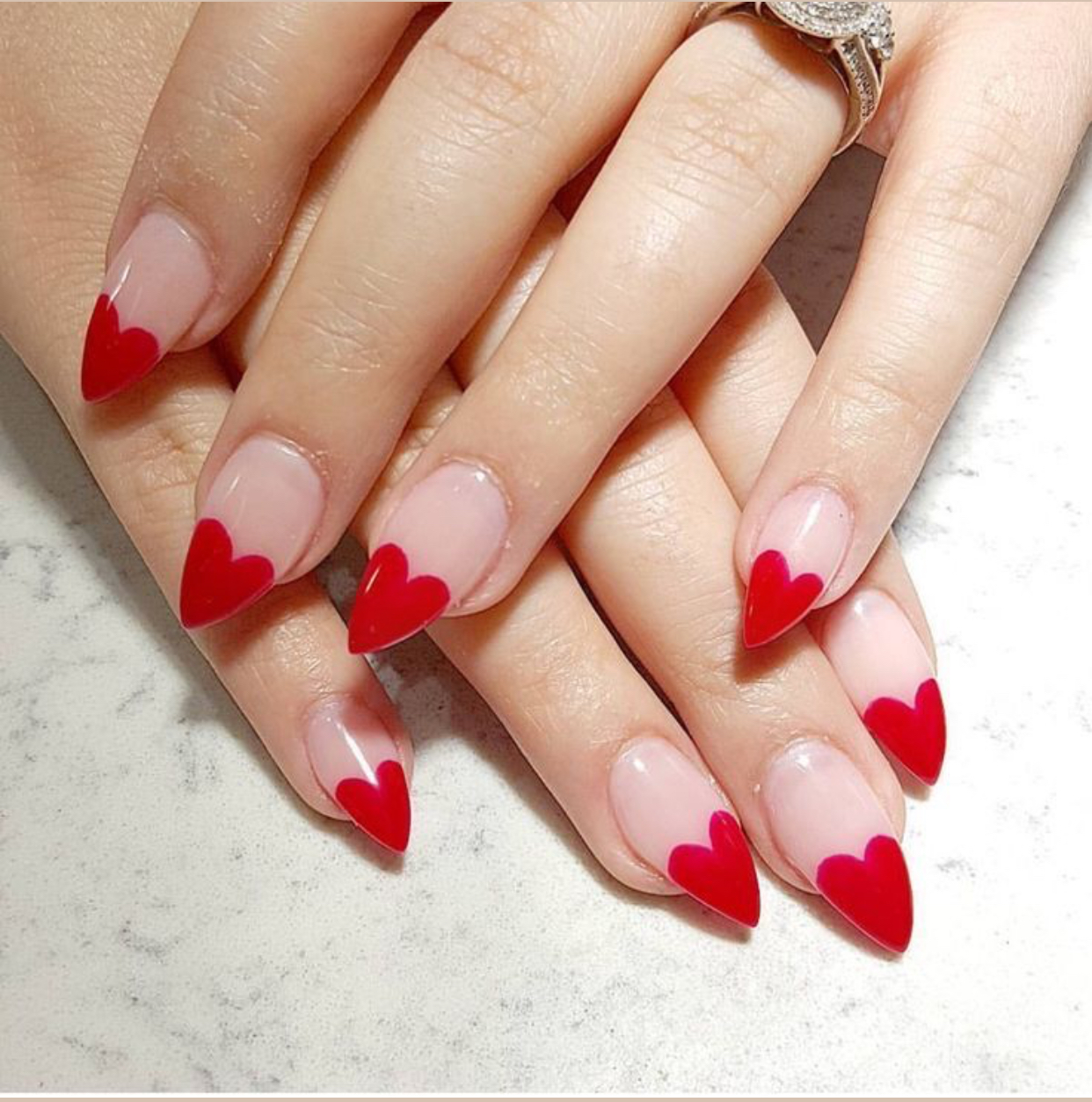 Heart French Tips