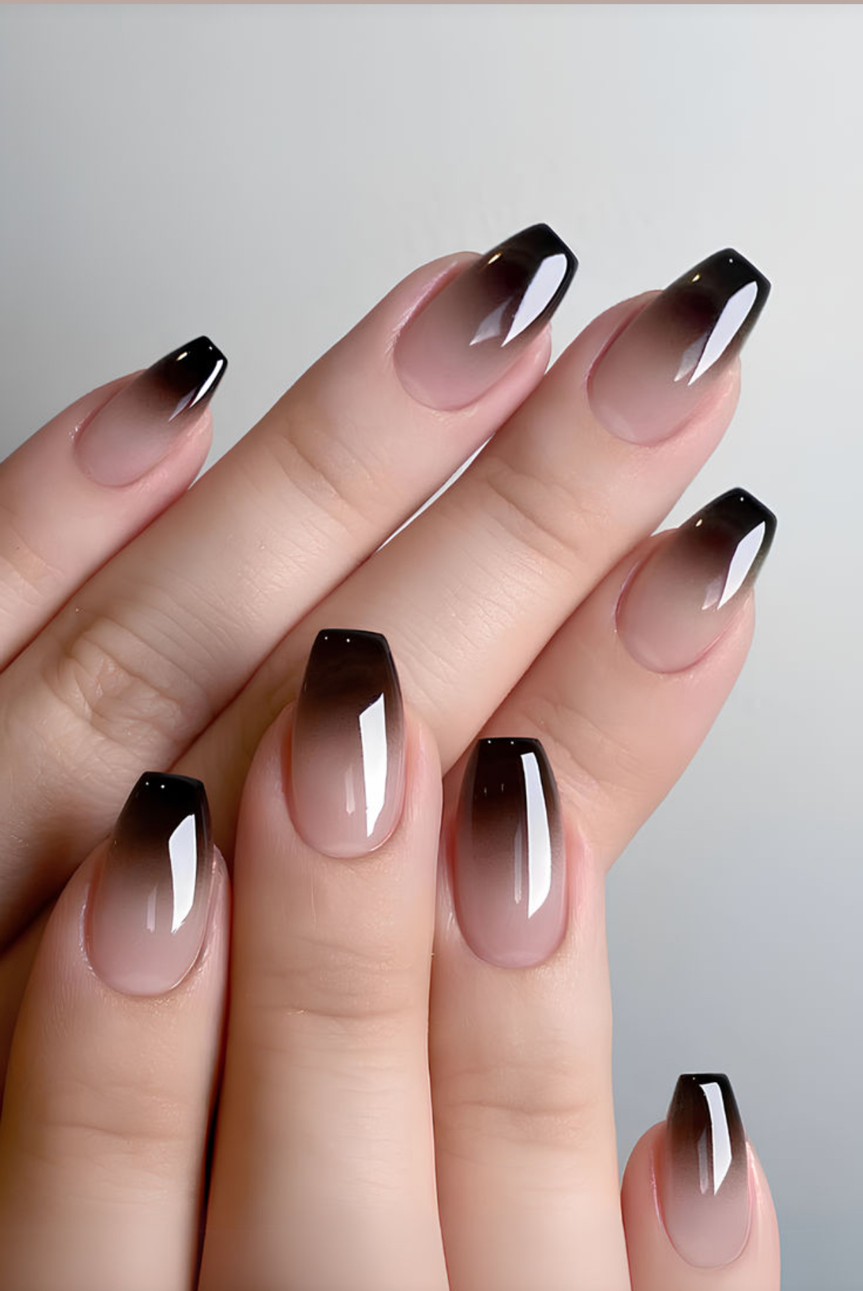 Black glossy nails 
