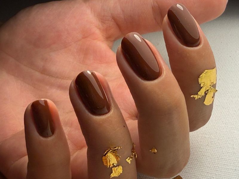 chocolate brown nails